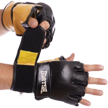 Перчатки для смешанных единоборств MMA кожаные MATSA (р-р L, Черный) (ME-2010_Черный_L)