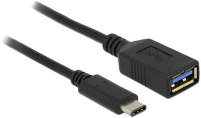 Adapter Delock USB Type-C - USB Type-A 0.15 m Black (4043619656349)