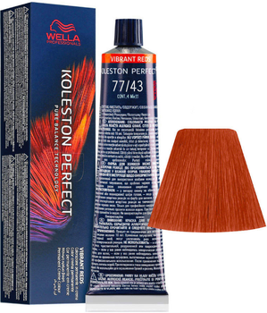 Фарба для волосся Wella Professionals Koleston Perfect Me+ Vibrant Reds 77/43 Medium Intense Blonde Golden Copper 60 мл (8005610656267)