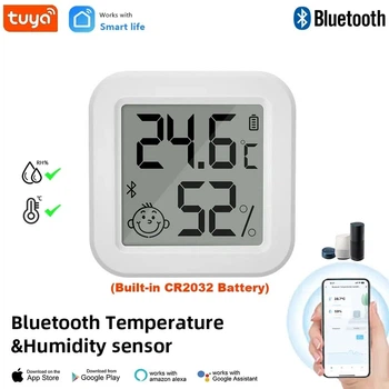 Умный Bluetooth Термогигрометр с батарейкою в комплекте Цифровой измеритель температуры и влажности помещения