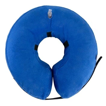 Защитный надувной ошейник для собак Derby Protective Inflatable Dog Cone Collar Blue, M 25-35 см