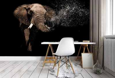 Флизелиновые 3D фотообои со слоном 254x184 см (11762V4)+клей