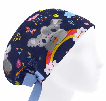 Медицинская шапочка женская HeadwearUniverse универсальная принт Коала на радуге