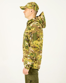 Куртка мультикам літня чоловіча камуфляжна з капюшоном, з липучками під шеврони 52