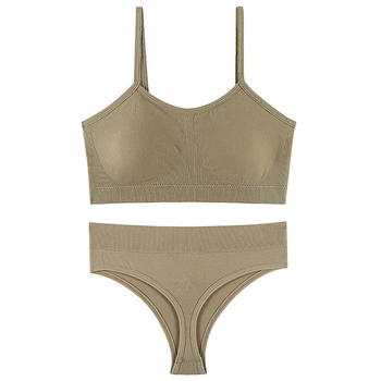Комплект нижнего белья топ бюстгальтер трусики Honey Fashion Accessories One Size S/М хаки (2-187)