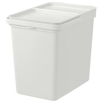 Контейнер с крышкой IKEA ХОЛЛБАР светло-серый, 22 л 204.202.03