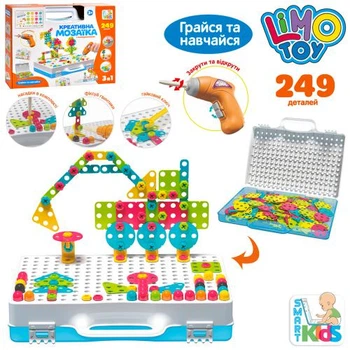 Мозаика 3в1, на шурупах, LIMO TOY, 249дет, на батарейках M5590
