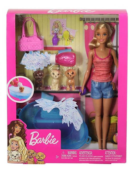 Lalka z akcesoriami Mattel Barbie Puppy Bath Time 29 cm (0887961744521)
