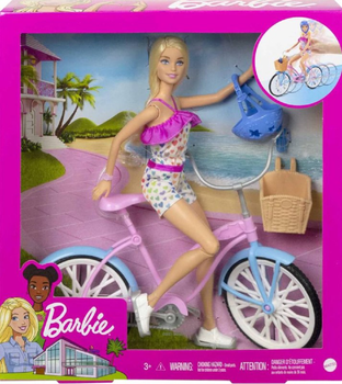 Lalka z akcesoriami Mattel Barbie Doll and Bike (0194735005192)