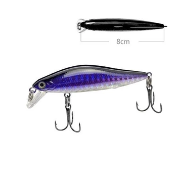 Тонущий воблер Noise Minnow Weihai Liwei Fishing 10 г 80 мм фиолетово-серебристый