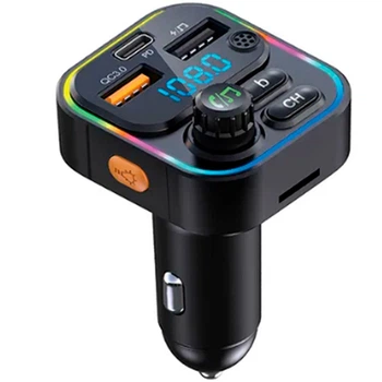 Автомобильный FM-передатчик LUTU C17 Bluetooth RGB MP3-плеер QC3.0 PD 20 Вт Черный (1013-544-00)
