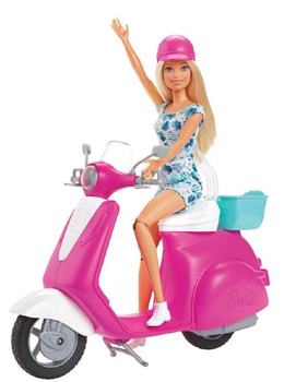 Lalka z akcesoriami Mattel Barbie Doll and Scooter (0887961716962)