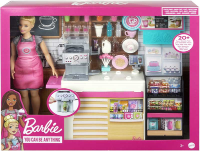 Лялька з аксесуарами Mattel Barbie You Can Be Anything Coffee Shop 29 см (0887961862881)
