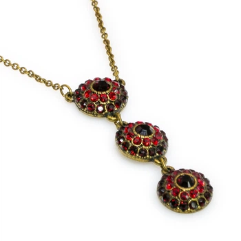Кольє Michal Negrin "Квіткове Гармонія" з червоними кристалами Swarovski