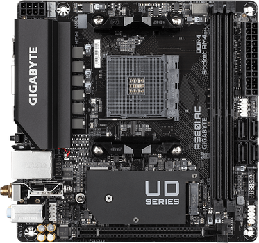 Материнська плата Gigabyte A520I AC (sAM4, AMD A520, PCI-Ex16) (4719331809867)