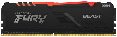 Оперативна пам'ять Kingston Fury DDR4-2666 8192 MB PC4-21300 Beast RGB Black (KF426C16BBA/8)