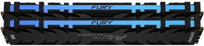 Pamięć Kingston Fury DDR4-3600 16384 MB PC4-28800 (Kit of 2x8192) Renegade RGB 1Rx8 Black (KF436C16RBAK2/16)