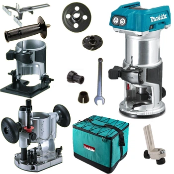 Фрезер аккумуляторный с набором аксессуаров Makita DRT50ZX2 (6/8 мм, 10000-30000 мин-1, BL, LXT, без аккумулятора и зарядного устройства)