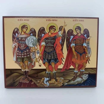 Икона Архангелы Михаил, Гавриил и Рафаил 20х15см