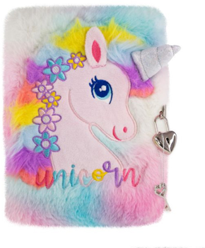 Pamiętnik na kłódkę Tinka Plush Diary with Lock Unicorn (7036578021454)