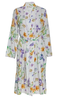 Халат жіночий Nora Rose Lorelei 1923 16/XL Кремовий з принтом колібрі (5051877485723)