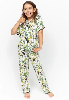 Піжама для дівчинки Cyberjammies Gabrielle 7072 6-7 лет/122см Білий з принтом тукана (5051877481909)