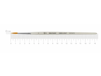 Кисть синтетика круглая Rosa Talent Hobby Craft Synthetic № 3 короткая ручка (HC0R03)