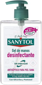 Antyseptyczny żel do rąk Sanytol Antiseptic Sanitizing Gel 250 ml (8411135280038)