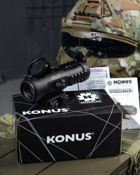 Приціл коліматорний Konus Sight-Pro PTS2 3x30 на Weaver з тактичною сіткою