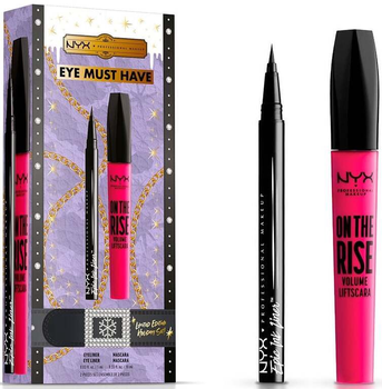 Zestaw Nyx Eye Must Have Limited Edition eyeliner Epic Ink 1 ml + tusz do rzęs On The Rise Volume Mascara czarny 10 ml (3600551107172)