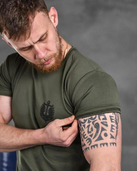 Тактическая мужская футболка Верный навсегда потоотводящая XL олива (85503)