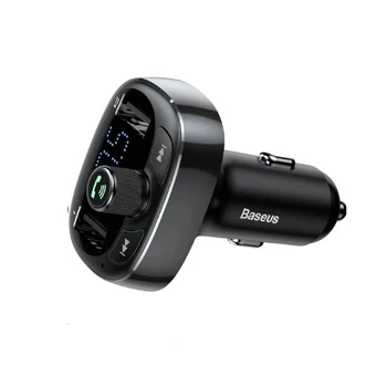 FM-модулятор + 2SUB с быстрой зарядкой трансмиттер Bluetooth для воспроизведения музыки с телефона 2.4A, Baseus (CCMT000301)