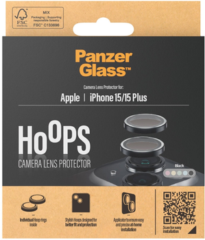 Захисне скло PanzerGlass Hoops Camera Lens Protector для Apple iPhone 15 / 15 Plus Black (5711724011382)