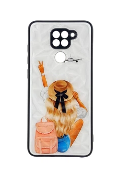 Чехол Prisma для телефона Xiaomi Redmi Note 9 бампер рисунок lady airplane