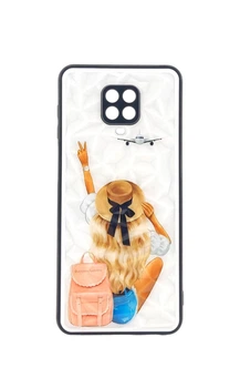 Чехол Prisma для телефона Xiaomi Redmi Note 9 Pro бампер рисунок lady airplane