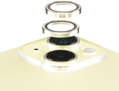 Szkło hartowane PanzerGlass Hoops Camera Lens Protector do Apple iPhone 15 / 15 Plus Yellow (5711724011931)