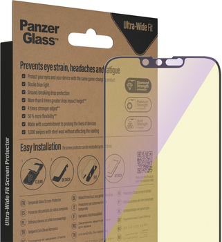 Szkło hartowane PanzerGlass Anti-blue light Screen Protector do Apple iPhone 14 / 13 / 13 Pro Ultra-Wide Fit (5711724027796)