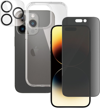 Набір PanzerGlass Privacy 3-in-1 Pack для Apple iPhone 14 Pro чохол + Захисне скло + Захисне скло для камери (B0402+P2784)