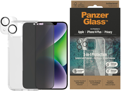 Набір PanzerGlass Privacy 3-in-1 Pack для Apple iPhone 14 Plus чохол + Захисне скло + Захисне скло для камери (B0403+P2785)