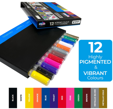 Zestaw markerów akwarelowych Zieler Acrylic Paint Marker Pens 12 szt (0604565287519)