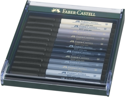 Набір художніх маркерів Faber Castell Pitt Artist Brush Shades of Gray 12 шт (4005402674237)