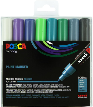 Набір маркерів Posca PC 5M Medium Tip Cool Colors 8 шт (3296280033440)