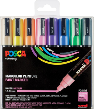Набір маркерів Posca PC 5M Medium Tip Pastel Colors 8 шт (3296280033464)