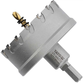 Otwornica do metalu TCT YATO 80 x 103 mm do 25 mm z prowadnicą Trzonek 6-punktowy 3/8" (YT-44072) (5906083095788)