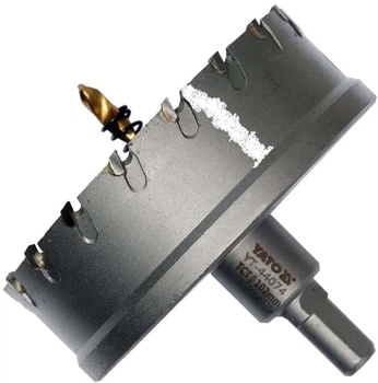 Otwornica do metalu TCT YATO 102 x 103 mm do 25 mm z prowadnicą Trzonek 6-punktowy 3/8" (YT-44074) (5906083095801)