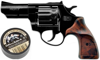 Револьвер флобера ZBROIA PROFI-3" + 200 Sellier & Bellot (чорний / Pocket)