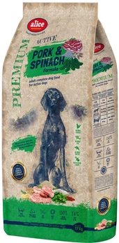 Сухі преміальні корми для собак Alice Professional Premium Active Pork&Spinach
