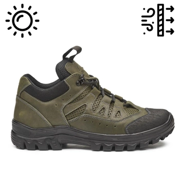 Тактичні літні дихаючі кросівки SILVER 48 олива/перфорація 101OL-PE.48