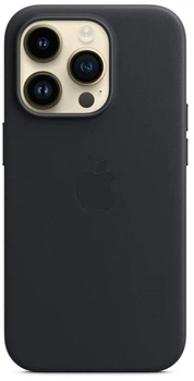 Чехол противоударный кожаный OEMG Guard Shockproof Leather Case with MagSafe для Apple iPhone 14 Pro (6.1") Midnight (MPPG3ZE/A)