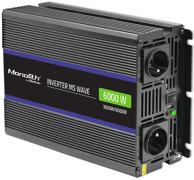 Автомобільний інвертор Qoltec Monolith 6000 MS Wave 3000 Вт/6000 Вт, 12 В на 230 В